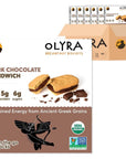 Olyra Organic Breakfast Biscuits Sandwich | Healthy Snacks, Low Sugar, High Fiber, Protein Cookies (Dark Chocolate, 6 Count (Pack of 4)