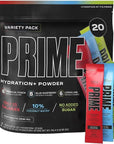 Prime Hydration Electrolyte Powder Mix Sticks Variety Pack 20 pk