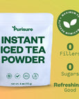 Purisure Unsweetened Iced Tea Powder Instant Black Tea Powder Real Black Tea Leaves Powdered Iced Tea Unsweetened with ZeroCalories Sugarless Instant Tea Powder 4 oz 192 Serving Pack