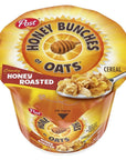 Post Honey Bunches of Oats Honey Roasted, Portable Cereal Cups To Go, Whole Grain, Low Fat Breakfast Cereal, 2.1 Ounce (Pack of 12) Cups