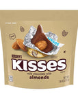 Hersheys kisses Milk Chocolate With Almonds Candy Individually Wrapped In Gold Foil Gluten Free 76 oz Bag