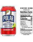 Polar Seltzer Water Variety Pack  Cranberry Lime Black Cherry Lime Ruby Red Grapefruit  12 fl oz  Pack of 16