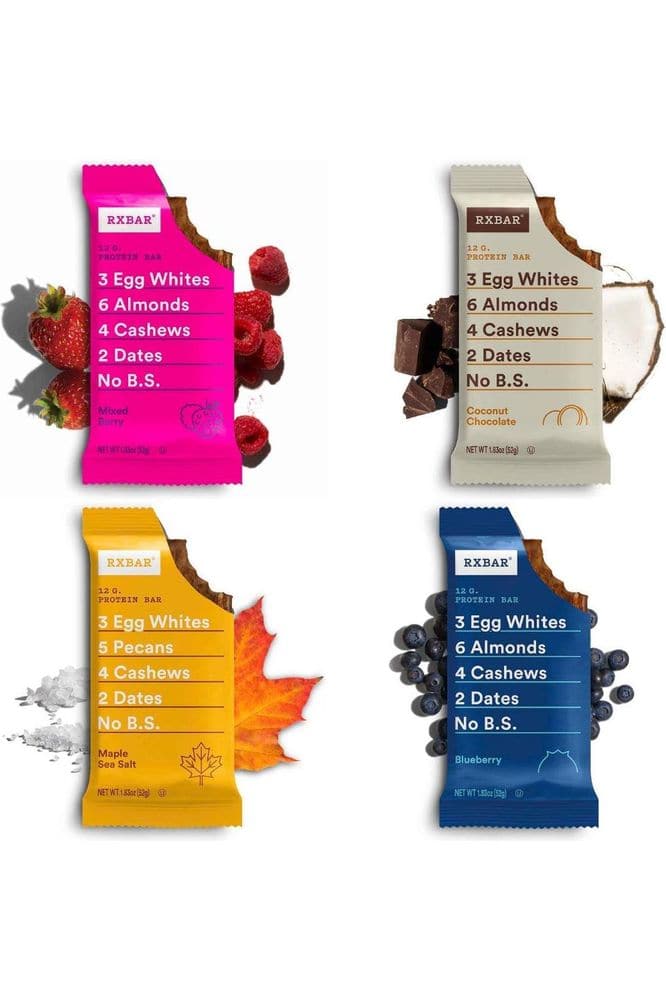 RXBAR Variety Pack, Protein Bar, Gluten Free, High Protein Snack 1.83 Ounce (1 Count (12 Pack))