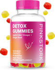 Pink Stork Detox Gummies, ACV Gummies with Ginger to Support Detox and Debloat, Gut Health and Digestion, Chewable Apple Cider Vinegar Gummies - 44 Count