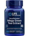 Life Extension Decaffeinated Mega Green Tea Extract - Polyphenol-Rich, Cell Health, Heart Health, Brain Health, Antioxidant Protection - Non-GMO, Gluten-Free, Vegetarian - 100 Capsules