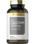 Calcium with D3 | 1200mg | 300 Mini Softgels | Non-GMO and Gluten Free Supplement | by Carlyle