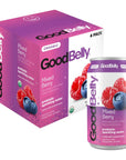 GoodBelly Organic Prebiotic Sparkling Water  Mixed Berry  Zero Added Sugar  Low Calorie  Supports Gut Health  4 pack