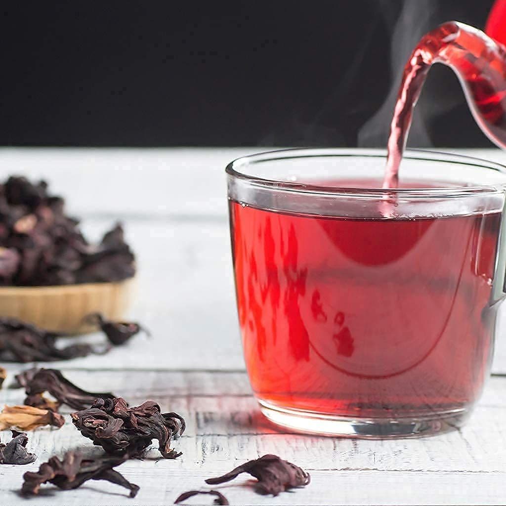 TEAFLOOR Dried Natural Hibiscus Flower TeaWhole Flower Caffeine Free TeaDried Hibiscus FlowersBrew Hot Or Iced Herbal Hibiscus Tea No Small Pieces Brew Hot Or Iced Net Weight 50G 30 Cups