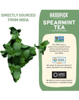 HANDPICK Spearmint Tea Bags 100 Herbal Tea Bags Premium Spearmint Leaves Caffeine Free  NonGMO Gluten Free  Round EcoConscious Tea Bags  Light  Fresh