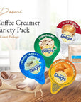 Coffee Creamer Singles Variety Pack Packaged by Doomi Plus Doomi Wooden Stirrers International Delight Creamer Singles Set Delight Mini Coffee Creamer Assortment 96 Pack Coffee Creamer Singles for Home Office Coffee Bar Gift