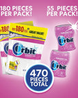 ORBIT Bubblemint Sugar Free Chewing Gum Bulk Pack 2 Pack  180 Piece Bag  2 Pack  55 Piece Bottle