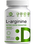 L-Arginine 1500 mg, 120 Capsules, 3-1 Support, Arginine HCL, AAKG & L-Citrulline, Nitric Oxide Booster, Extra Strength L-Arginine Supplement