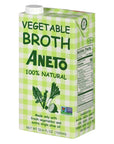 Aneto 100% Natural Vegetable Broth | 34 fluid ounce - 1 Pack | Made in Spain | Whole Ingredients | Gluten Free |