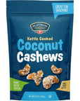 Platinum Kettle Cooked Coconut Cashews  Plant Based Protein Fiber Healthy Snack  Wholesome Nutritional Boost  Can Bring at Home Work Office Gym  School  13 oz Individual  Resealable Pouch