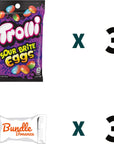 Trolli Sour Brite EGGS Assorted Gummies 4oz Each 3 Pack WBundle Bonanza Candy