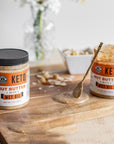 Keto Nut Butter Fat Bomb, Crunchy - Macadamia Low Carb Nut Butter Blend, Keto Almond Butter with MCT Oil, Cashews (10oz)