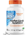 Doctor's Best Alpha-Lipoic Acid 600, Helps Support Glucose Metabolism and Regenerate Antioxidants* Non-GMO, Gluten Free, Vegan, Soy Free, 60 Veggie Caps