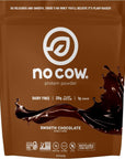 No Cow Vegan Protein Powder, Chocolate, 20g Plant Based Protein, Recyclable Bag, Dairy Free, Soy Free, No Sugar Added, Keto Friendly, Gluten Free, Naturally Sweetened, Non GMO, Kosher, 1.74 Pound