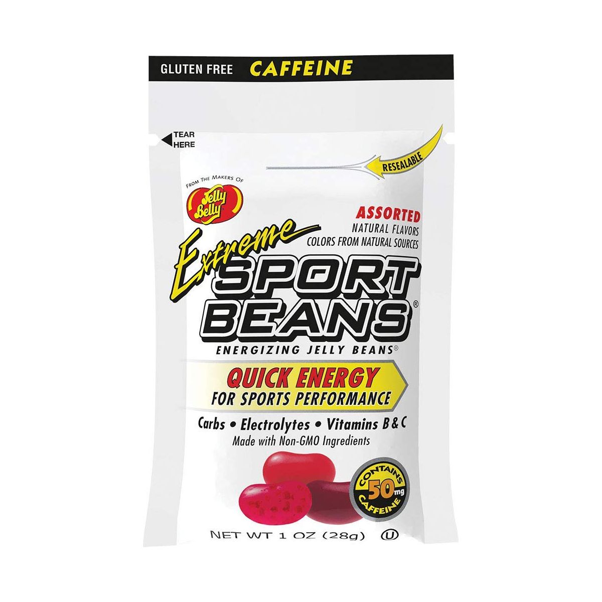 Jelly Belly Sport Beans Extreme Assorted  Energy Chews with Caffeine 24 Pack Box Cherry Watermelon  Pomegranate Click for More Sizes 1 Ounce