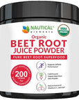 Beet Juice Powder Organic - Cold Pressed - 20:1 Concentrate - Concentrated Beet Root Powder - Nitric Oxide - Circulation Support - 57 Servings of Beet Root Supplement - 7oz