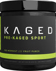 Kaged Athletic Sport Pre Workout Powder | Fruit Punch | Energy Supplement for Endurance | Cardio, Weightlifting Sports Drink | 20 Servings