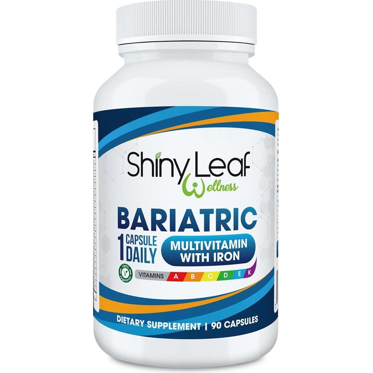 Shiny Leaf Daily Bariatric Multivitamin with 45 mg of Iron 90 Ct Capsule for Post Weight Loss Surgery (WLS), Sleeve, and Mini Gastric Bypass Patients (3 Months Supply)