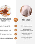 SATURNBIRD Instant Tea Cold Brew 4 Flavors Variety Packs Unsweetened Instant Tea Powder 100 Tea Leaves Enjoy HotCold Tea Gifts 48 Single Serves Tea Packets for Traveling Home Office