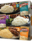 Idahoan Variety Pack featuring Vermont White Cheddar Wisconsin Cheddar and Monterey Pepper Jack Mashed Potatoes Cheese Across America Pack of 9 Pouches 4 servings each