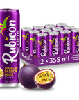 Rubicon Sparkling Passion Fruit Beverage  Pack of 12 12 Fl Oz Cans  Fruit Flavor Carbonated Drink  90 Calories per Can  Made with Real Fruit Juice  AllergenFree  Vegan Friendly  No Artificial Sweeteners