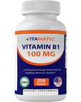 Vitamatic Vitamin B1 (As Thiamine Mononitrate) 100 mg - 250 Vegetarian Tablets