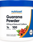 Nutricost Guarana Extract Powder 100 Grams - Natural Brazilian Herbal Caffeine/Energizer Supplement