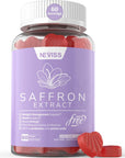 Saffron Supplement Gummies - 100% Pure Saffron Extract Whole Herb Gummies with Honey for Boost Energy, Vitamin B6, B12, D3, C - Sugar Free - Organic, Vegan, Non-GMO - Mixed Berry Flavor - 60 Cts