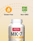 Jarrow Formulas MK-7 90 mcg - Bioactive Form of Vitamin K2 - 60 Servings (Softgels) - For Bone & Cardiovascular Health - Vitamin K2 MK-7 Dietary Supplement - K2 Vitamin Supplement MK-7 - Gluten Free