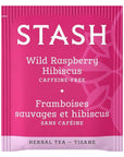 Stash Tea Wild Raspberry Hibiscus Herbal Tea 1 Boxes of 30 Tea Bags 30 Tea Bags Total with eRaiyan Sticker