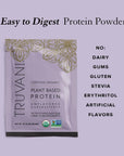 Truvani Organic Vegan Protein Powder Unflavored - 20g of Plant Based Protein, Organic Protein Powder, Pea Protein for Women and Men, Vegan, Non GMO, Gluten Free, Dairy Free (1 Serving)