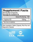 fitcode Pure Extra Strength L-Arginine HCl 1500mg, Nitric Oxide Supplement for Vascularity, Pumps, Endurance, Performance, Muscle Growth, Energy, Powerful N.O. Muscle Pump Capsules (50 Servings)