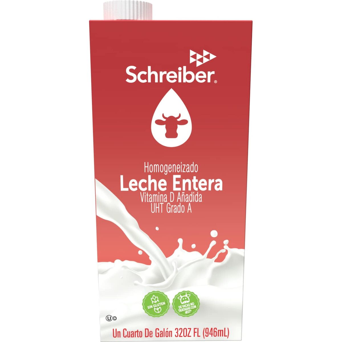 Schreiber Whole Milk Shelf Stable Milk Low Fat with Vitamin A  D 32 oz 6 Pack