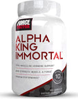 Force Factor Alpha King Immortal Total Hormone Support Testosterone Booster for Men 180 Capsules