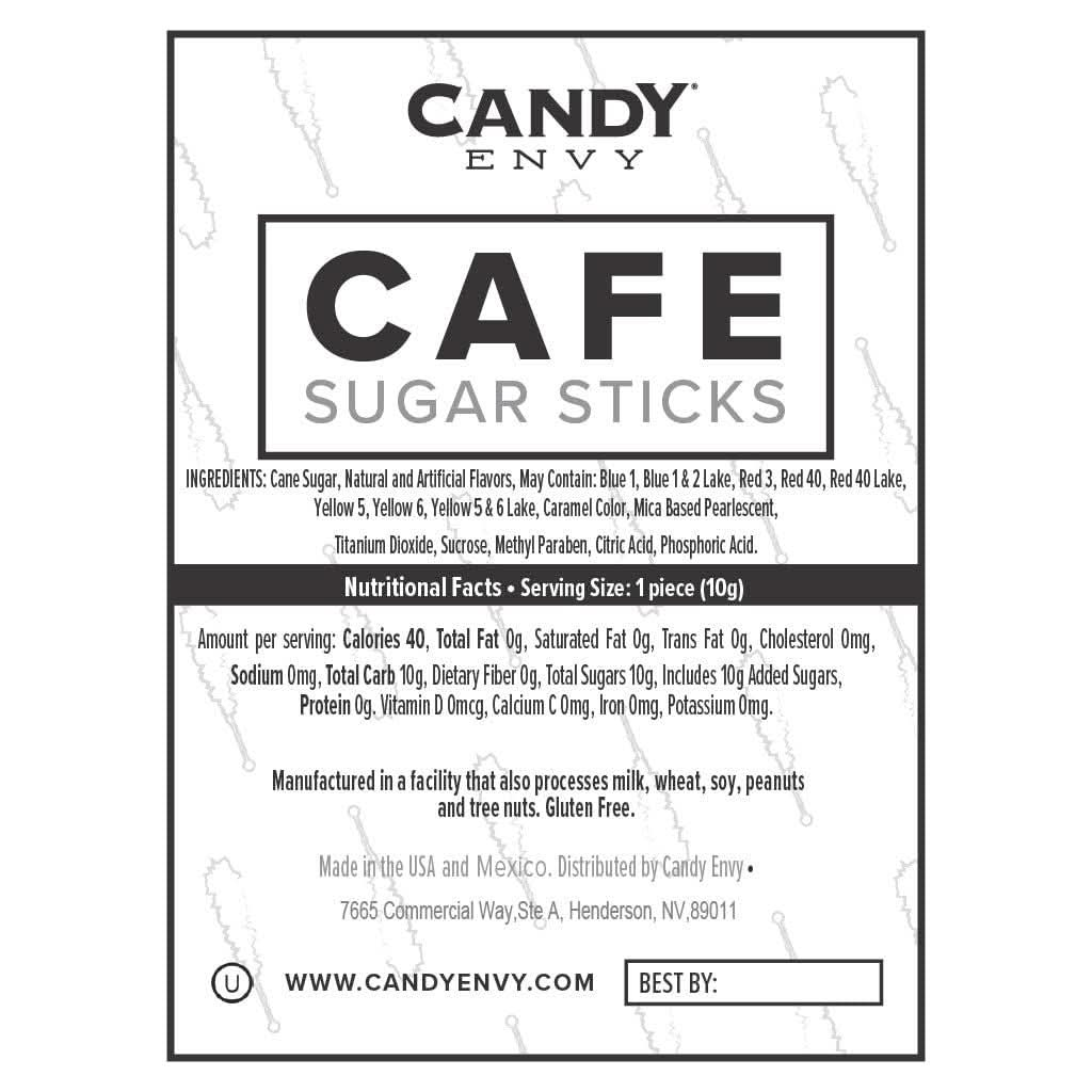 Candy Envy  18 ct Orange Cafe Sugar Sticks Rock Candy  Individually Wrapped  Orange Flavored