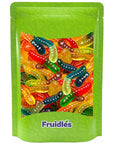 Fruidles Large Gummi Worms Candy Assorted Fruit Flavors Gummies Allergy Friendly NonGMO No Artificial Sweeteners Gummy 1 Pound