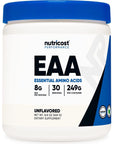 Nutricost EAA Powder 30 Servings (Unflavored) - Essential Amino Acids - Non-GMO, Gluten Free, Vegetarian Friendly