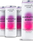 Mocktail Club Manhattan Berry NonAlcoholic Sparkling Craft Cocktail  4x12 Oz Cans  80 Calories NonGMO No Artificial Ingredients Gluten Free  Natural Blackberry Pear Shrub and Ginger