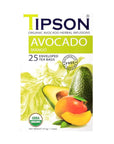 Tipson Organic Avocado Herbal Infusions  Avocado Mango  Caffeine Free Non GMO Gluten Free Kosher  25 Tea Bags Pack of 1