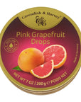 Cavendish  Harvey  Pink Grapefruit Hard Candy Drops  7 Ounce Tins  1 Pack