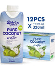 Boho Chax 100 Natural Coconut Water No Sugar Added Filled with Essential Vitamins and Electrolytes for Superior Hydration Not From Concentrate Pure Coconut Flavor 1116 Fl Oz 12Pack