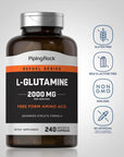 Piping Rock L Glutamine Capsules | 2000 mg | 240 Count | Free Form Amino Acid Supplement | Non-GMO, Gluten Free