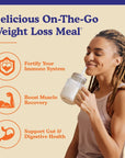 BBfL Meal Replacement Shakes 21g Protein Organic Whey Protein Powder Apple Cider Vinegar Digestive Enzymes All in One Shake for Women  Men 15 Servings Vanilla Cream