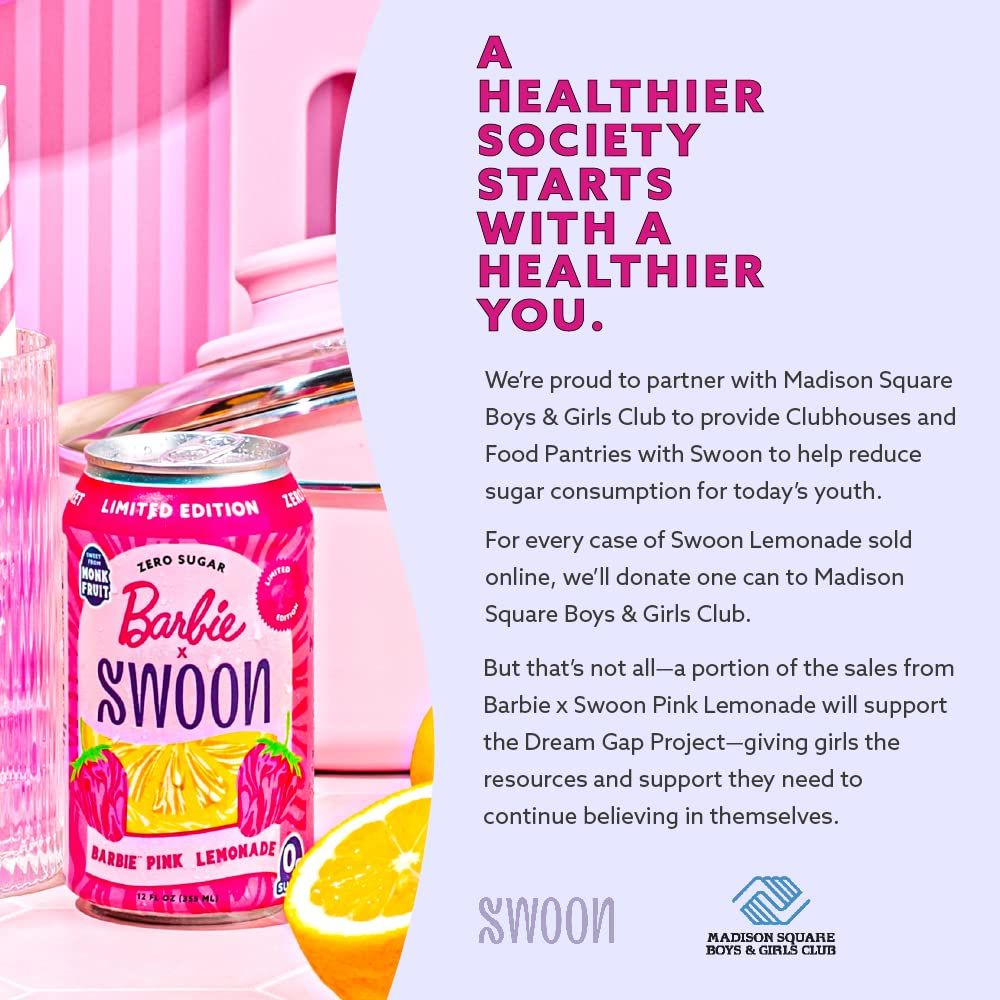 Swoon Pink Lemonade  Low Carb PaleoFriendly GlutenFree Keto Drink  Sugar Free Strawberry Lemonade Made with 100 Lemon Juice Concentrate  Sweetened by Monk Fruit 12 Fl oz Pack of 12