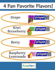 Gatorade Zero Sugar 40 Propel Powder Packets with Electrolyte Mix 10 each Grape Berry Kiwi Strawberry and Lemonade in a Bundle by FunnPort with a Metal Tin to Carry Them Makes Hydration Easier