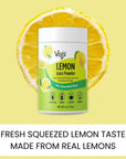 Vegs Lemon Fruit Juice Powder  Freeze Dried  Cold Pressed Lemon Fruit Juice Concentrate Flavoring Powder for Drinks Smoothies Baking Desserts Antioxidants Rich Sugar Free No Preservatives  6 oz